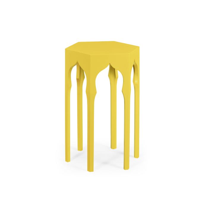 Jonathan Charles Hexagon lamp table (Yellow Rain Coat) 1