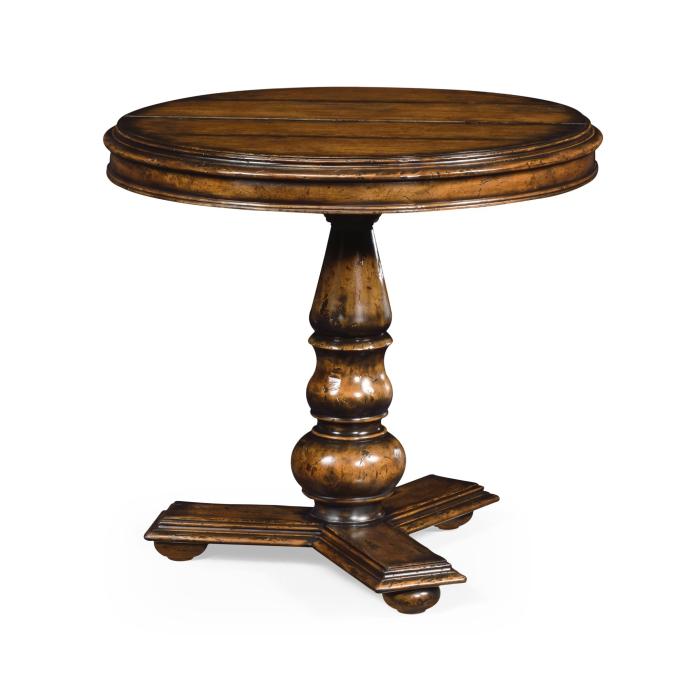 Jonathan Charles Centre Table Eclectic Pedestal - Rustic Walnut 4