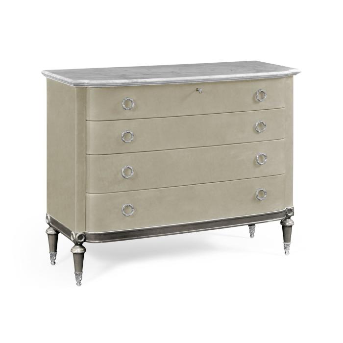 Jonathan Charles Chest of Drawers in Grey Leather 6