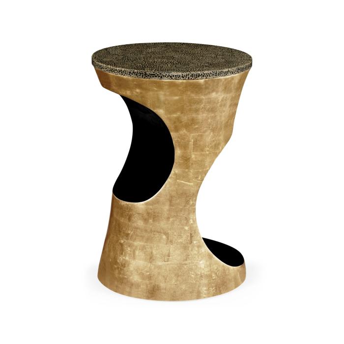 Jonathan Charles Round Accent Table Cut-Out - Emperor Gold 3