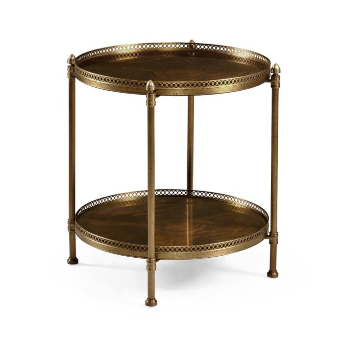 Jonathan Charles Round End Table Sheraton in Brass 1