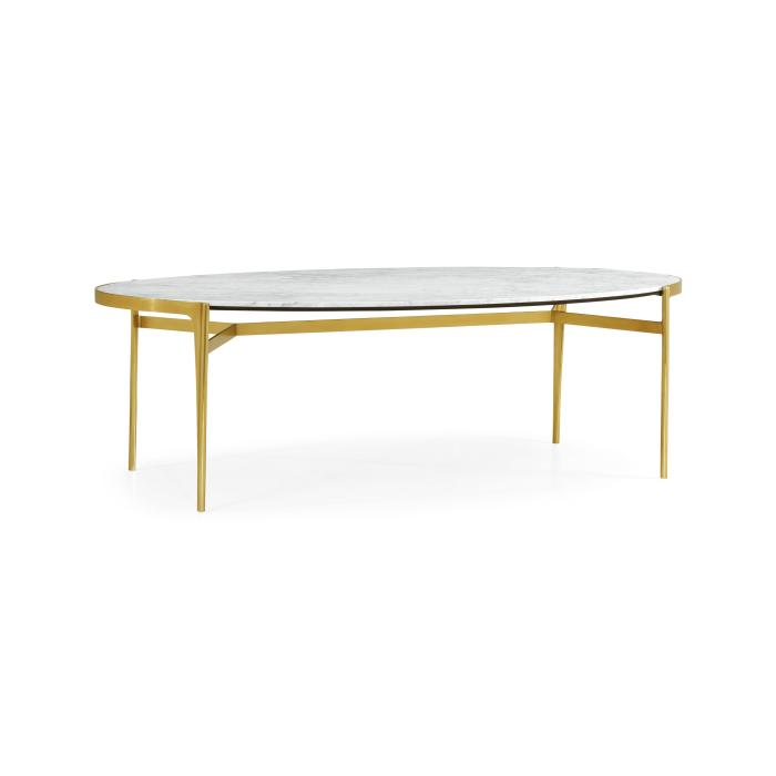 Jonathan Charles Oval Dining Table with White Marble Top 4