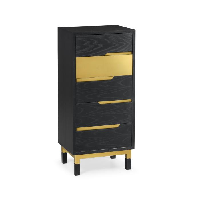 Jonathan Charles Tall Chest of Drawers in Ebonised Oak 4