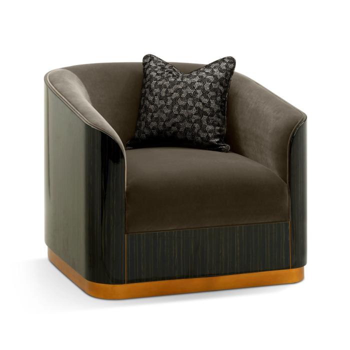 Jonathan Charles Macassar Velvet Lounge Chair 1