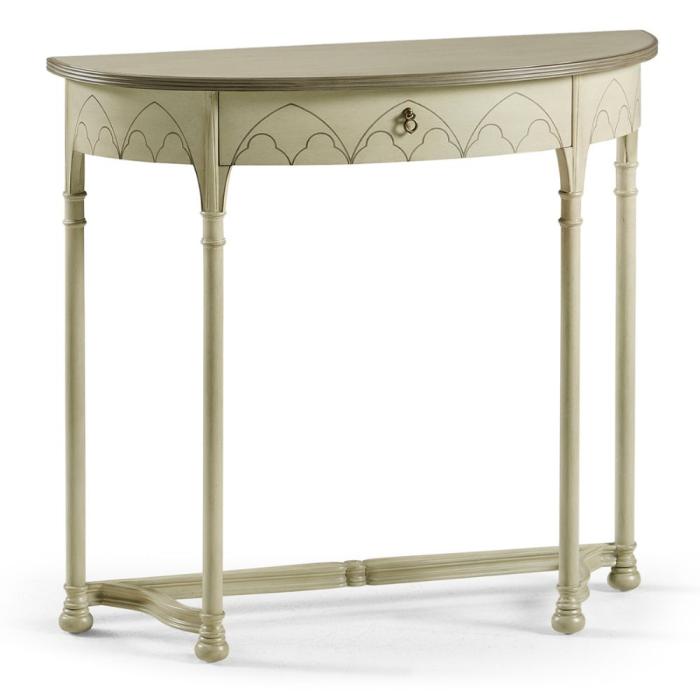 Jonathan Charles Gothic Painted Sage Console Table 1