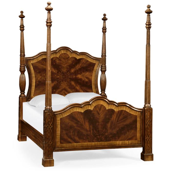 Jonathan Charles King Four Poster Bed Chippendale in Mahogany 1
