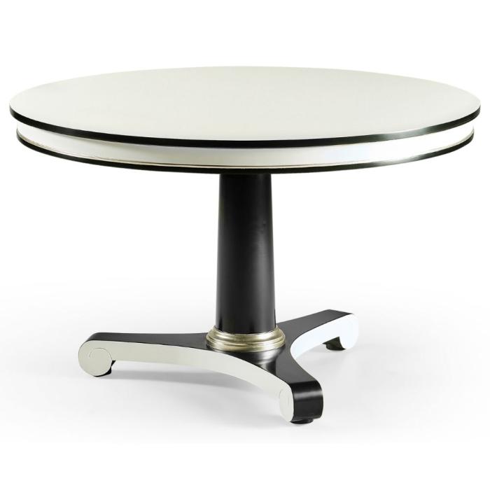 Jonathan Charles Lacquered White Round Dining Table 122cm 1