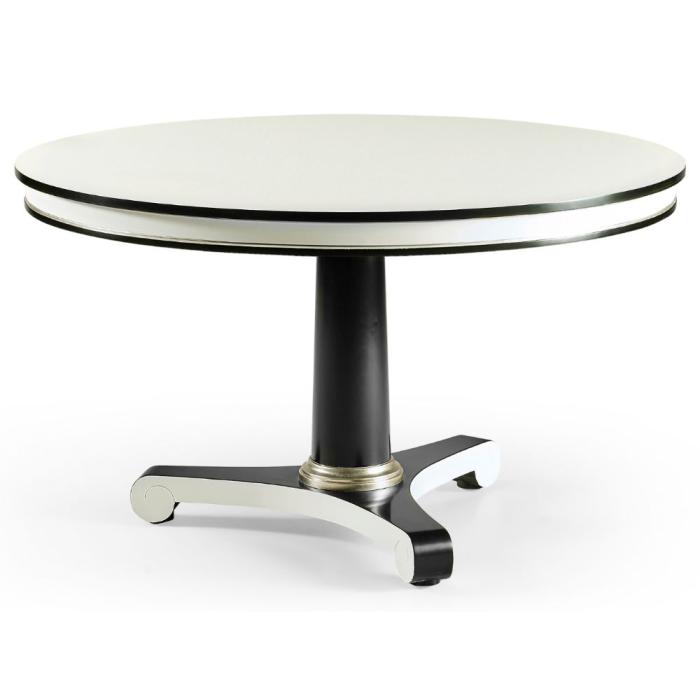Jonathan Charles Lacquered White Round Dining Table 153cm 1