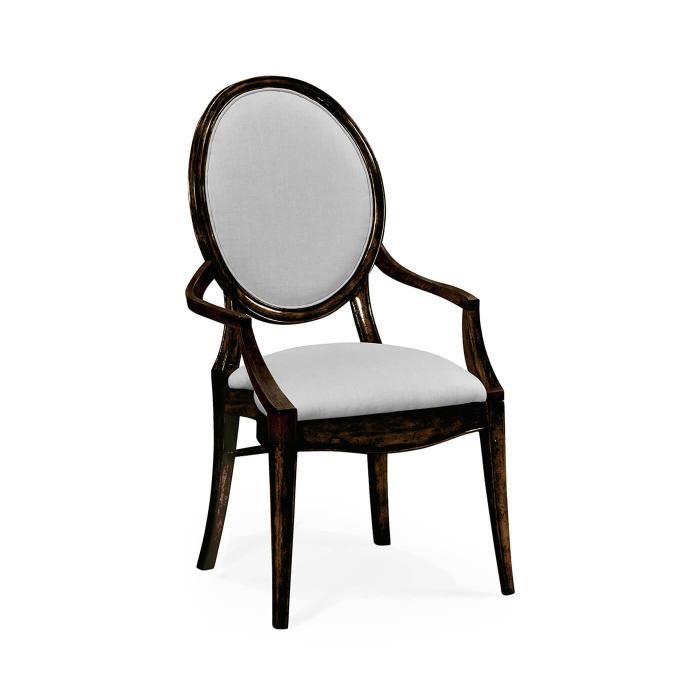 Jonathan Charles Monarch Spoon Back Dining Armchair in Distressed Honey - COM 1