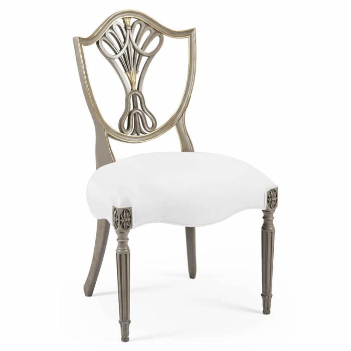 Jonathan Charles Dining Chair Sheraton Grey & Gilded - COM 1