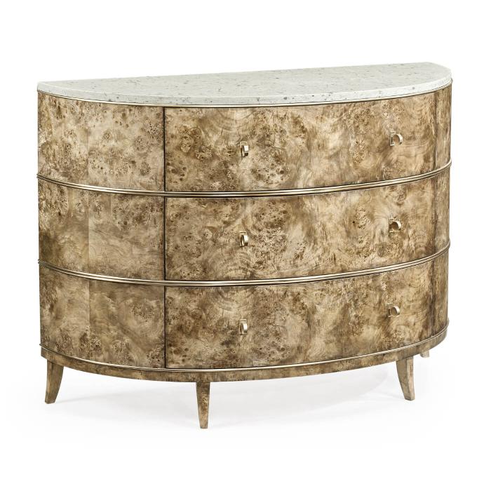 Jonathan Charles Golden Amber Demilune Chest of Drawers - Speckled 1