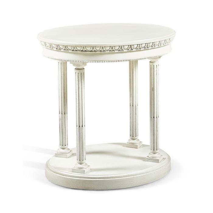 Jonathan Charles Rotor Oval End Table in Chalk White 1