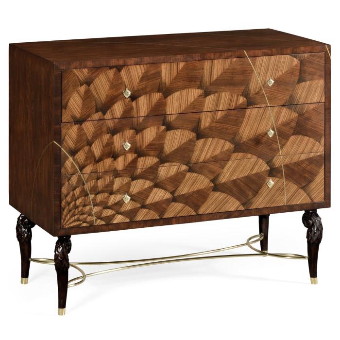 Jonathan Charles Feather Inlay Chest of Drawers 1