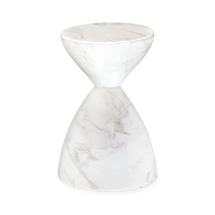 Jonathan Charles Charles Outdoor Round Wine Table in Faux White Marble 1