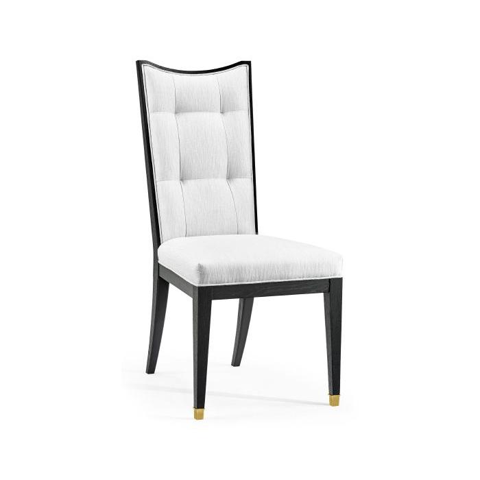 Jonathan Charles Ebonised Oak Dining Chair with Brass Feet - COM 1