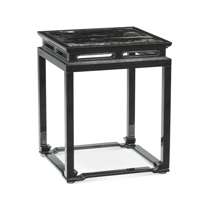Jonathan Charles Smoky Square End Table with Marble Top 1
