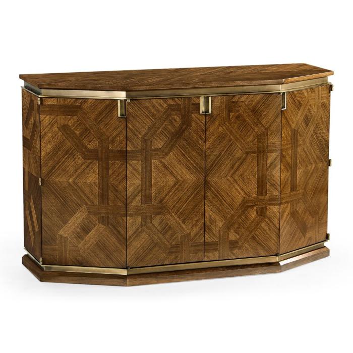 Jonathan Charles Toulouse Walnut Parquetry Cabinet 1