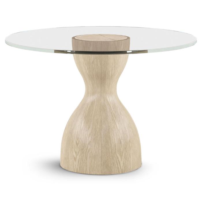 Jonathan Charles Seamount Oak Dining Table with Glass Top 1