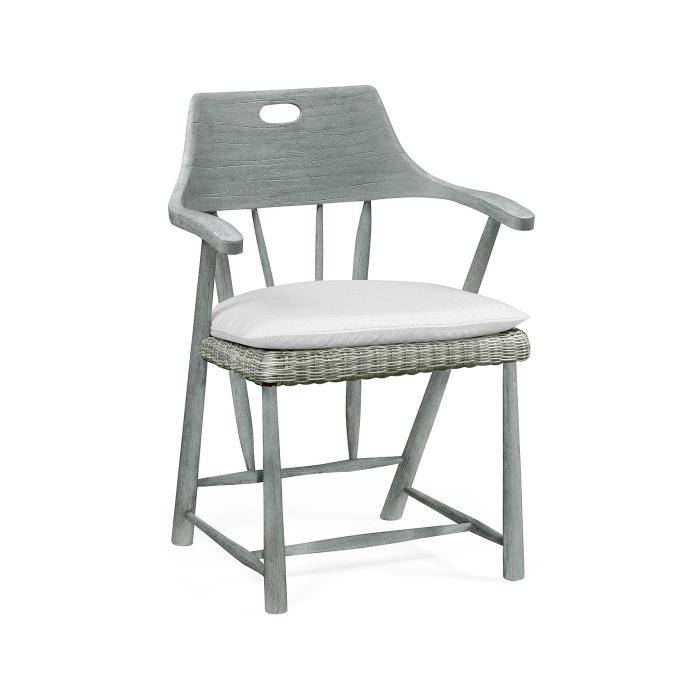 Jonathan Charles Smokers Style Cloudy Grey Outdoor Dining Chair in COM 1