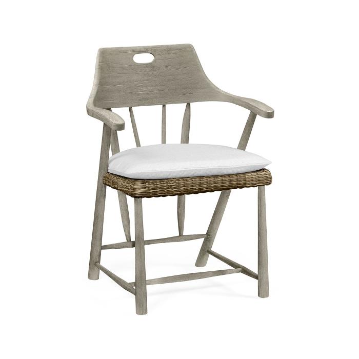 Jonathan Charles Smokers Style Sand Outdoor Dining Chair in COM 1