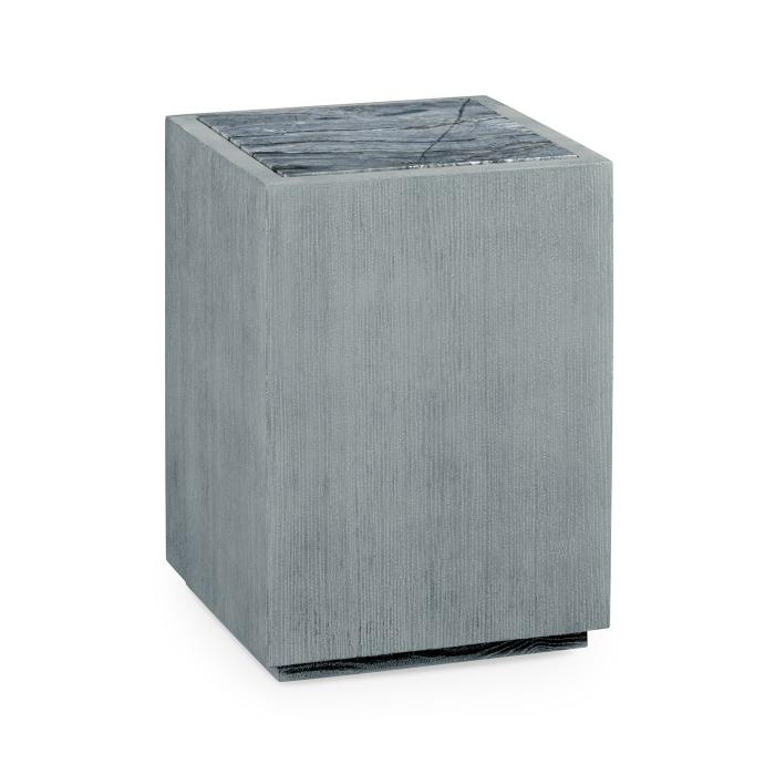 Jonathan Charles Square Cloudy Grey End Table with a Light Marble Top 1