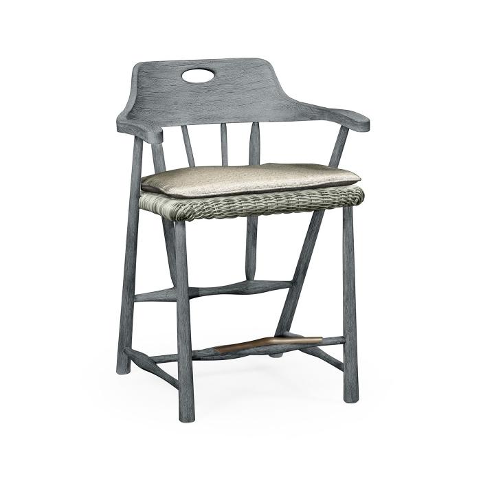 Jonathan Charles Smokers Style Cloudy Grey Outdoor Counter Stool 1