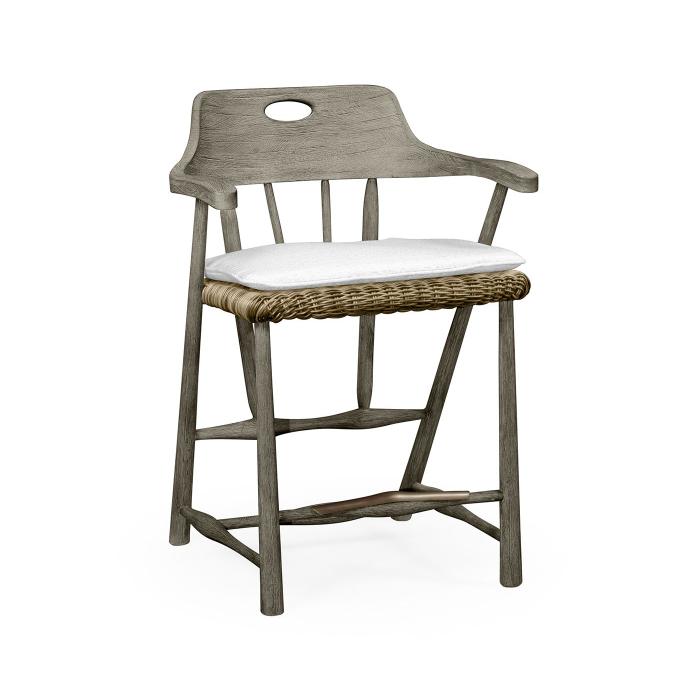 Jonathan Charles Smokers Style Sand Outdoor Counter Stool in COM 1