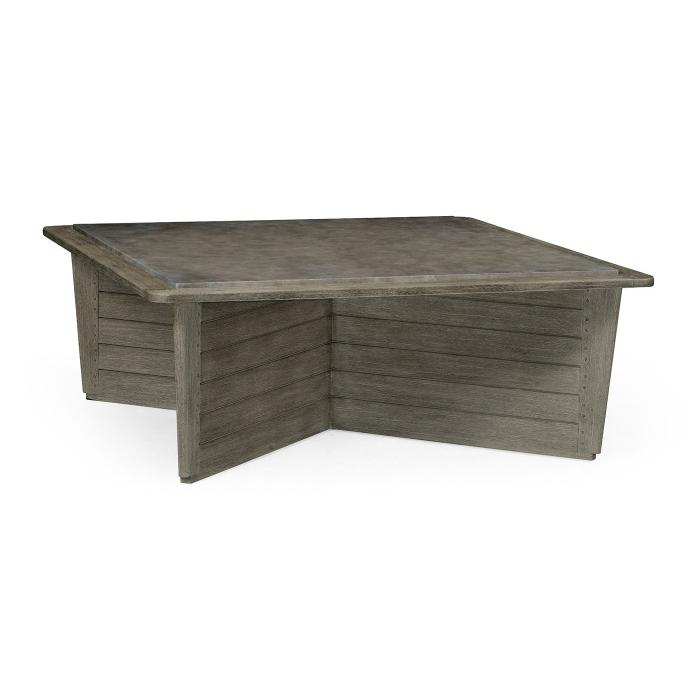 Jonathan Charles Square Grey & Concrete Coffee Table with an X-Base 1