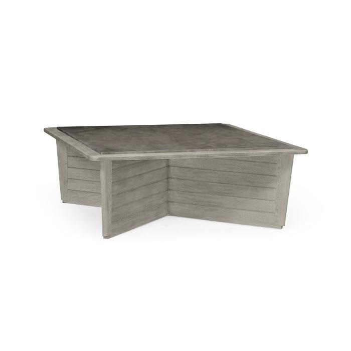 Jonathan Charles Square Navajo Sand & Concrete Coffee Table with an X-Base 1
