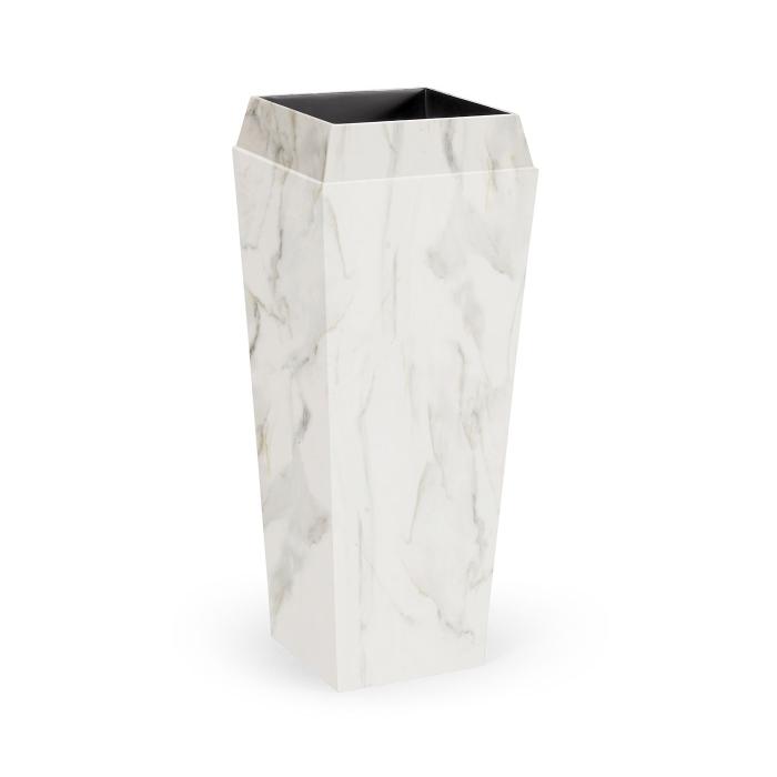 Jonathan Charles Charles Outdoor Large Square Planter in Faux White Marble 1
