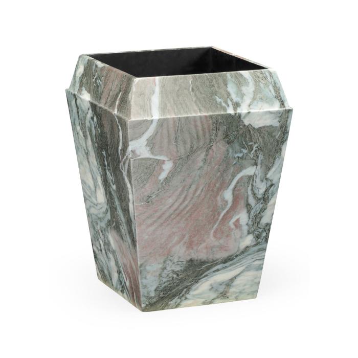 Jonathan Charles Charles Outdoor Small Square Planter in Faux Black Marble 1