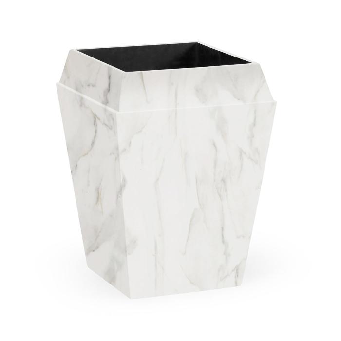 Jonathan Charles Charles Outdoor Small Square Planter in Faux White Marble 1