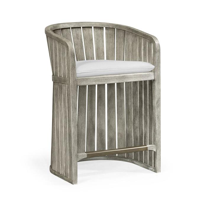 Jonathan Charles Slatted Sand Outdoor Counter Stool in COM 1