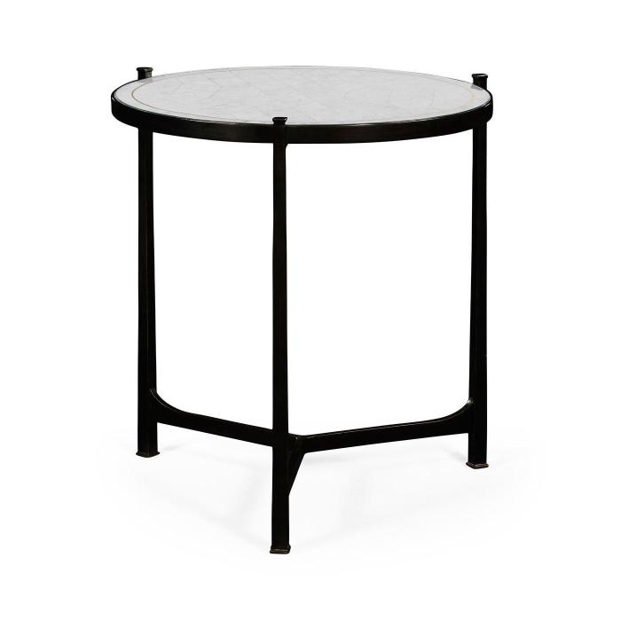 Jonathan Charles Large Round Lamp Table Contemporary in Eglomise - Bronze 1