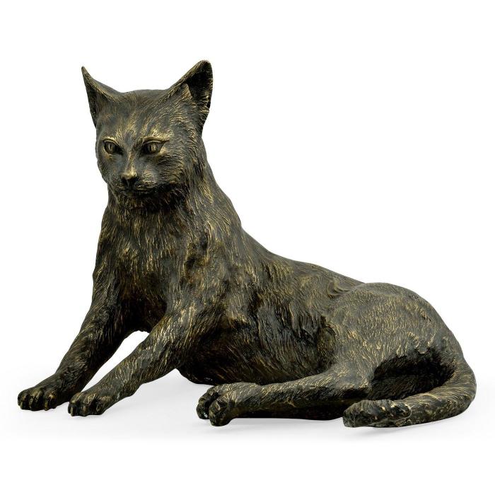 Jonathan Charles Cat Figurine in Dark Bronze 1
