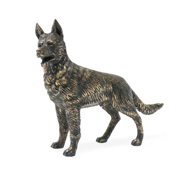 Jonathan Charles German Shepherd Dog Figurine - Dark Bronze 1