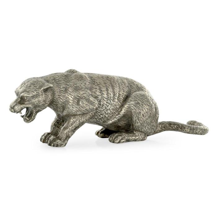 Jonathan Charles Panther Figurine in White Brass 1