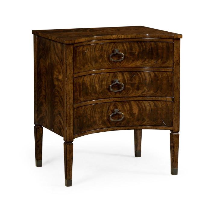 Jonathan Charles Bedside Chest Sheraton Bow Front 5