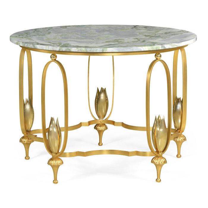 Jonathan Charles Centre Table Contemporary with Green Marble Top 1