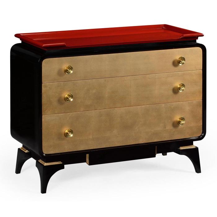 Jonathan Charles Emperor Red Chest of Drawers 1
