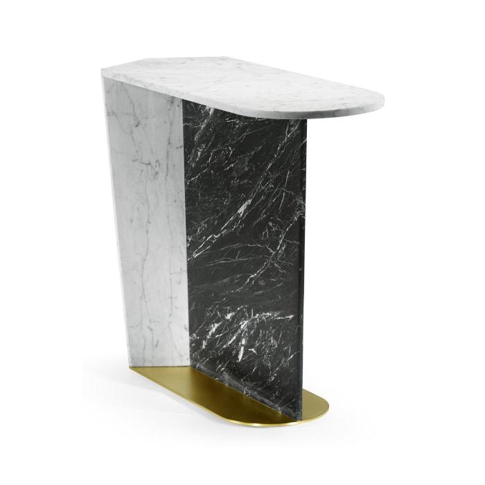 Jonathan Charles Supper Table White & Black Marble 1
