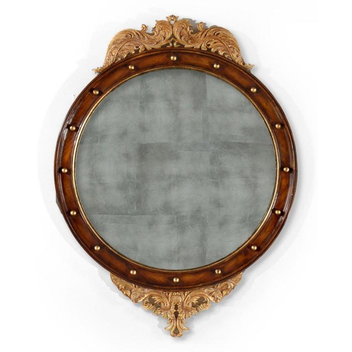 Jonathan Charles Convex Mirror Monarch in Eglomise - Large 1