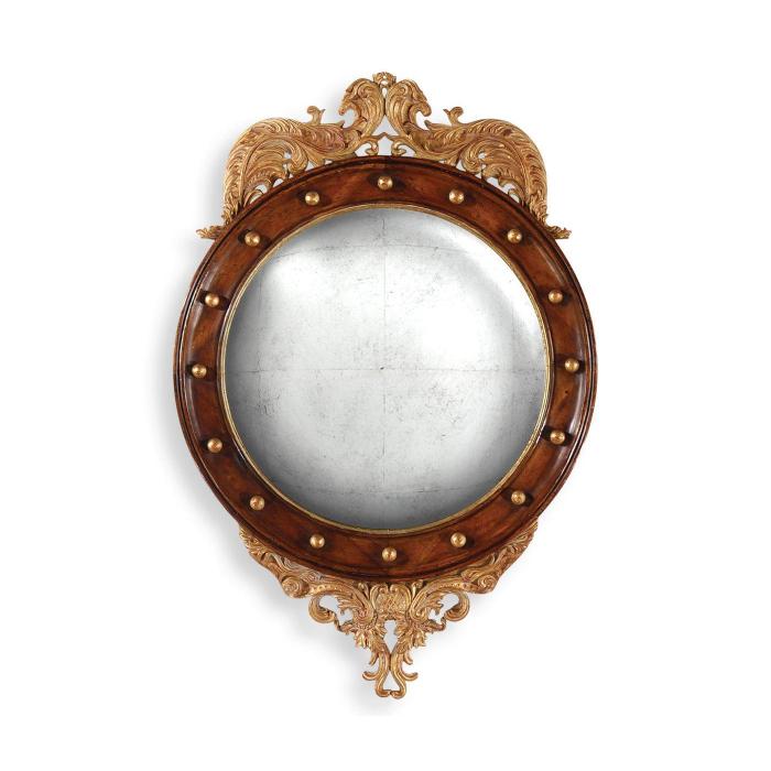 Jonathan Charles Convex Mirror Monarch in Eglomise - Medium 1