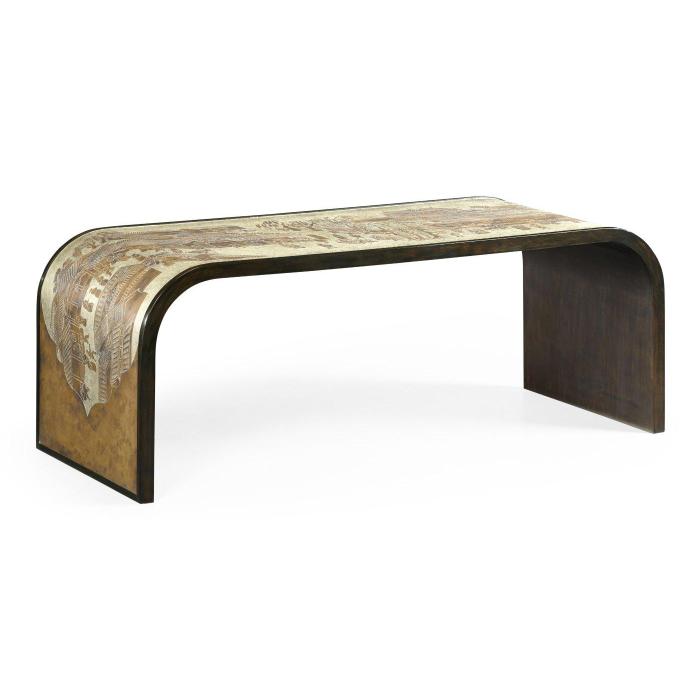 Jonathan Charles Curved Coffee Table Chinoiserie Style 1