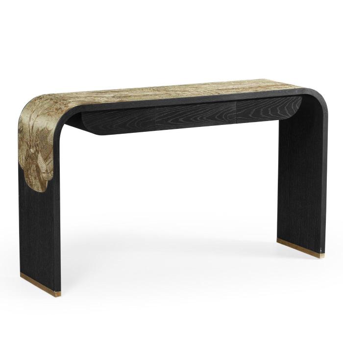 Jonathan Charles Curved Console Table Chinoiserie Style 1