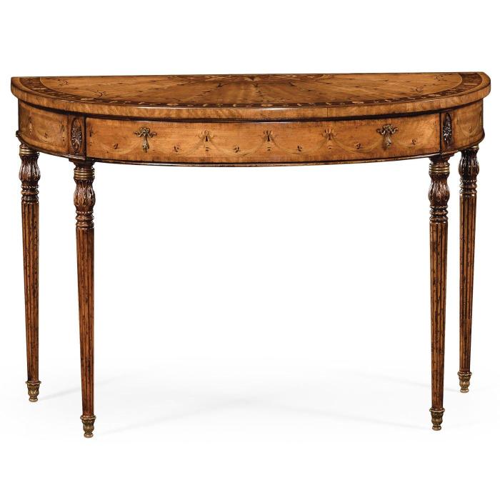 Jonathan Charles Demilune Console Table Adam Style 1