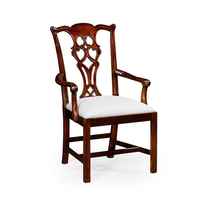 Jonathan Charles Dining Armchair Chippendale in Antique Mahogany - COM 1