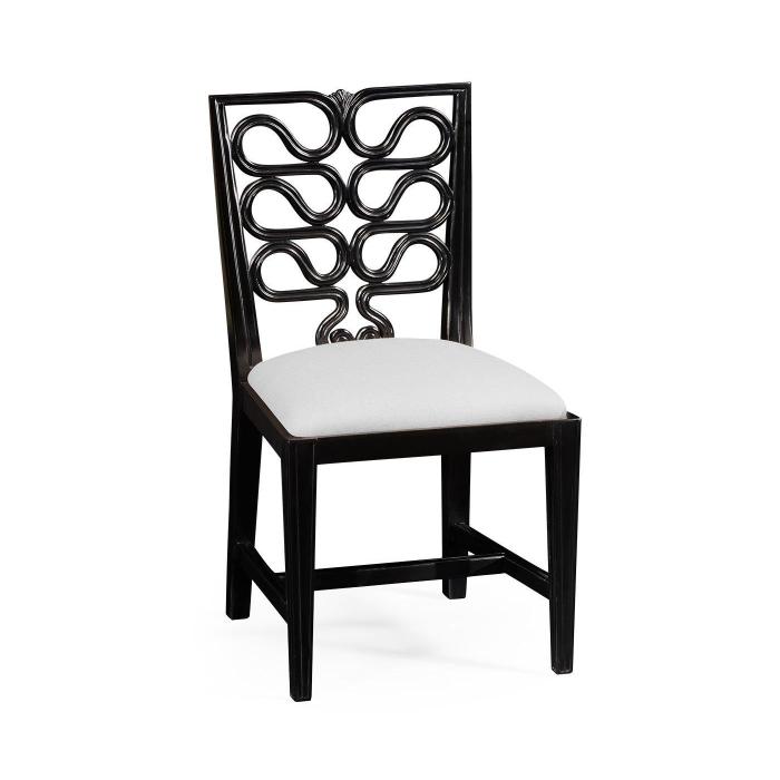 Jonathan Charles Dining Chair Serpentine in Formal Black - COM 1