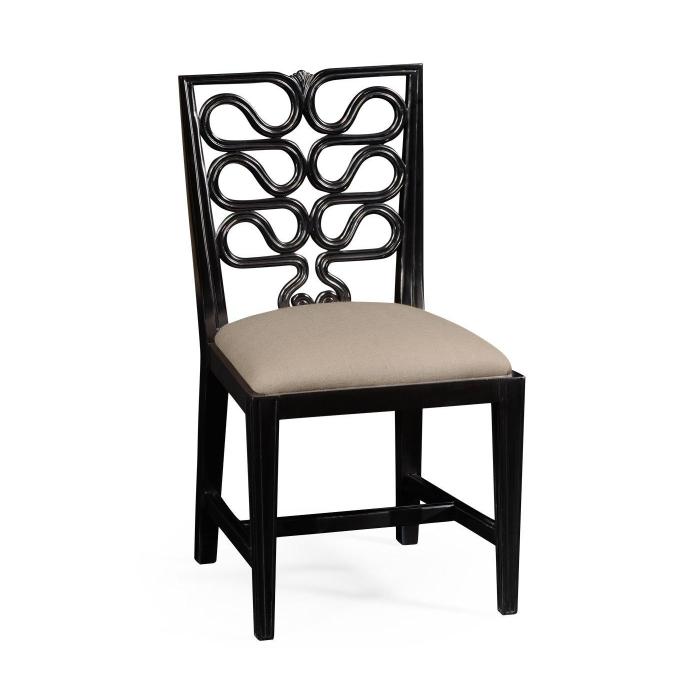 Jonathan Charles Dining Chair Serpentine in Formal Black - Mazo 1