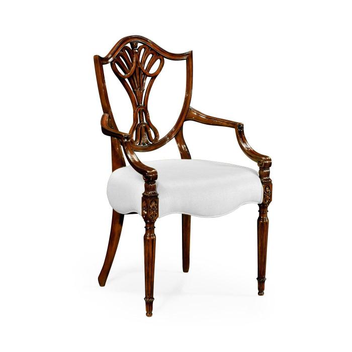 Jonathan Charles Dining Chair with Arms Sheraton in Antique Mahogany - COM 1